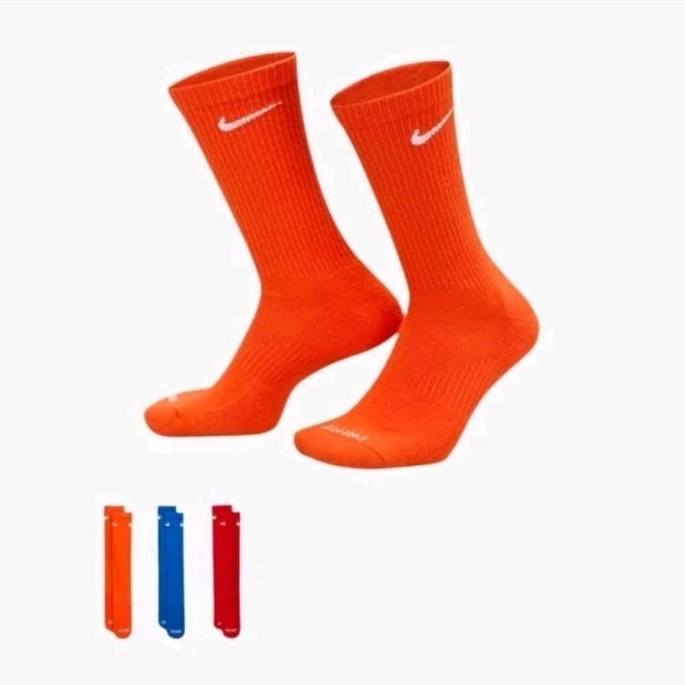 Nike Everyday Plus Cushioned High Crew Socks 3 Pack Multi-Color SX6888-966 Sz. L